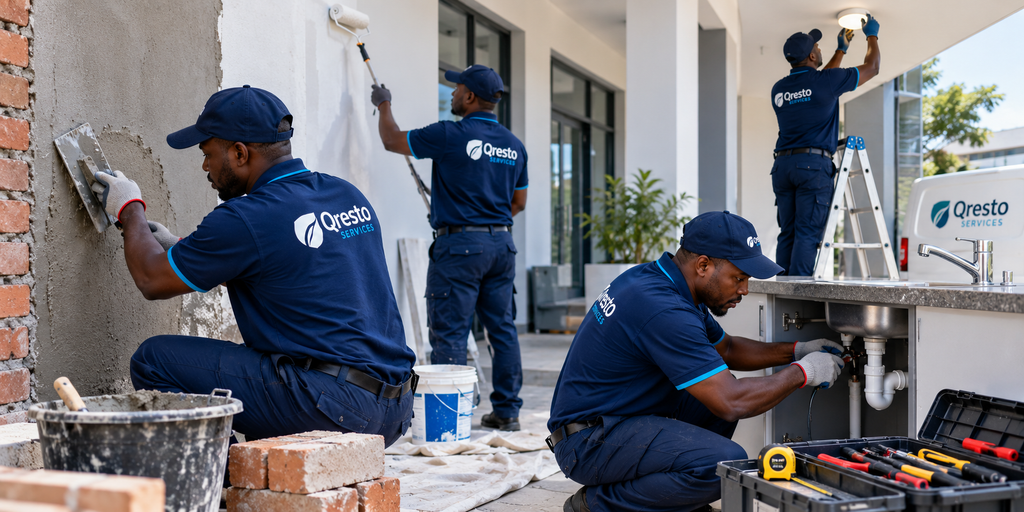 Qresto Services team providing general building maintenance and repair services