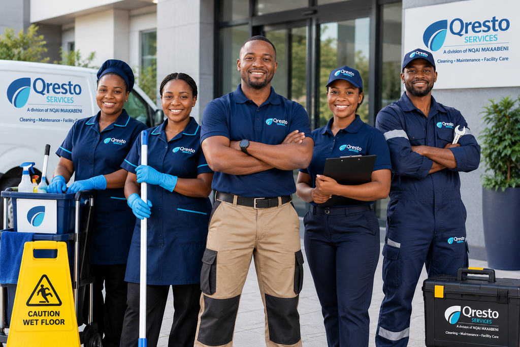 Qresto Services professional cleaning and building maintenance team